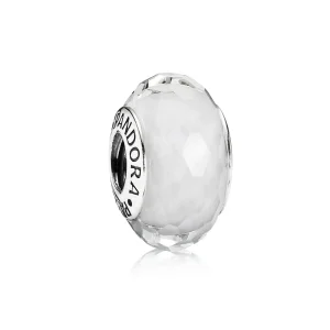 (kép) PANDORA Fehér fazettált üveg charm - 791070
