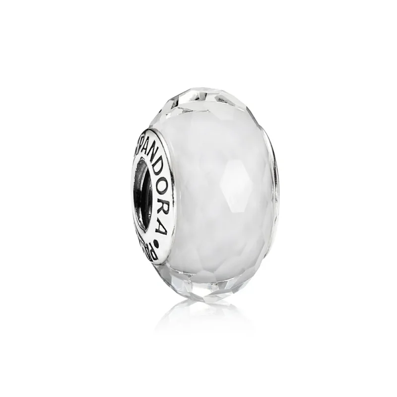 (kép) PANDORA Fehér fazettált üveg charm - 791070