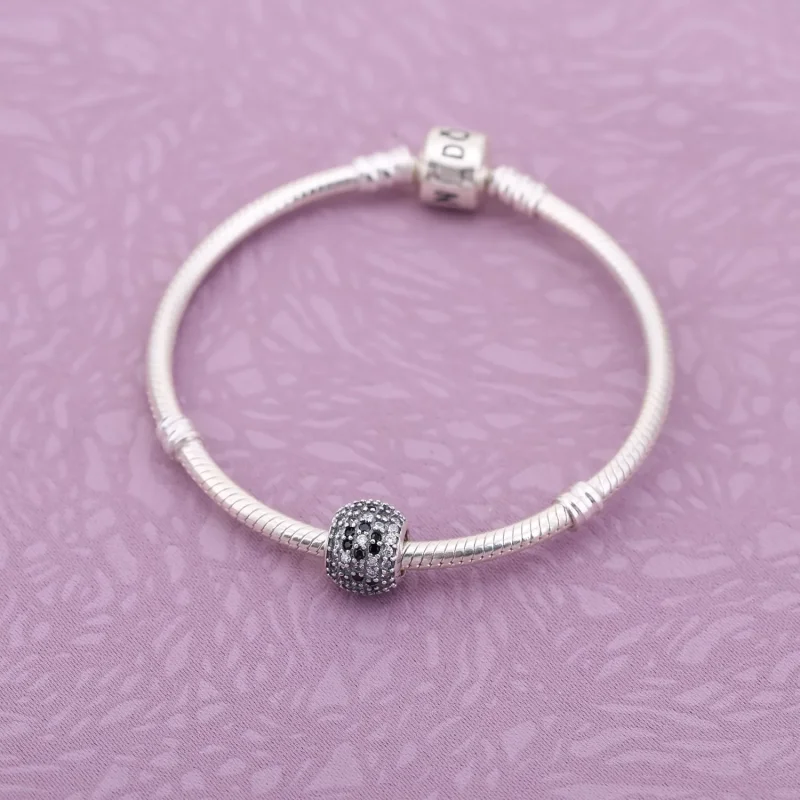 (kép) PANDORA Fekete cseresznyevirág pavé charm - 791170NCK - Megtekintés 2