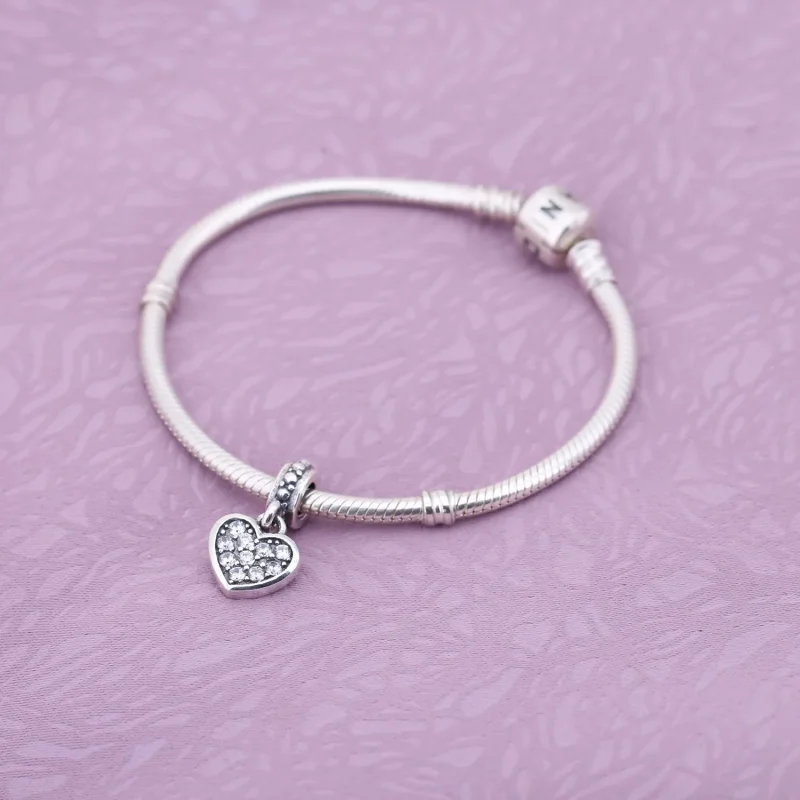 (kép) PANDORA Függő pavé szív charm - 791023CZ - Megtekintés 2