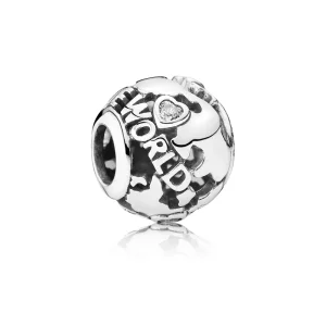 (kép) PANDORA Föld körül, áttört mintás charm - 791718CZ