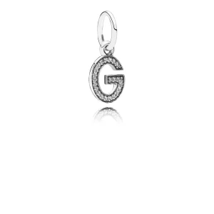 (kép) PANDORA G betű függő charm - 791319CZ