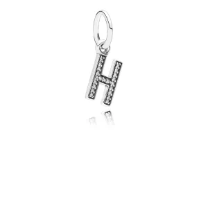 (kép) PANDORA H betű függő charm - 791320CZ