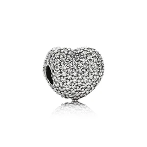 (kép) PANDORA Heart pave silver clip with cubic zirconia - 791427CZ