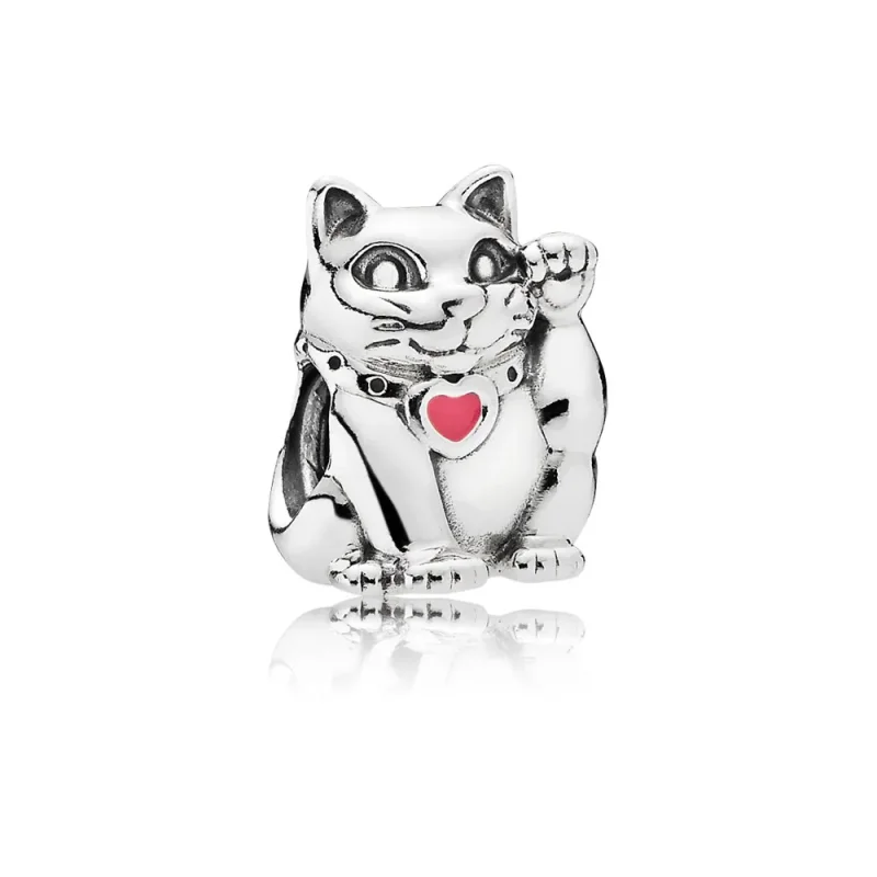 (kép) PANDORA Integető macska charm - 790989EN05