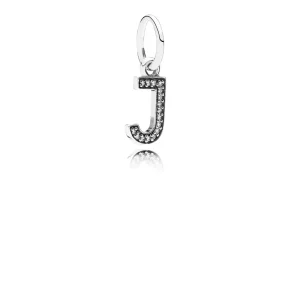 PANDORA J betű függő charm - 791322CZ (kép) PANDORA J betű függő charm - 791322CZ