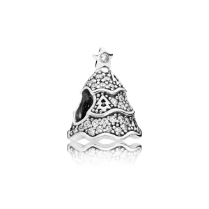 (kép) PANDORA Karácsonyfa ezüstcharm áttetsző cirkóniával - 791765CZ