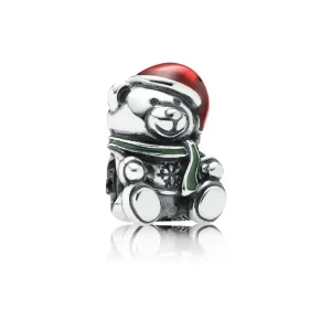 (kép) PANDORA Karácsonyi maci charm - 791391ENMX