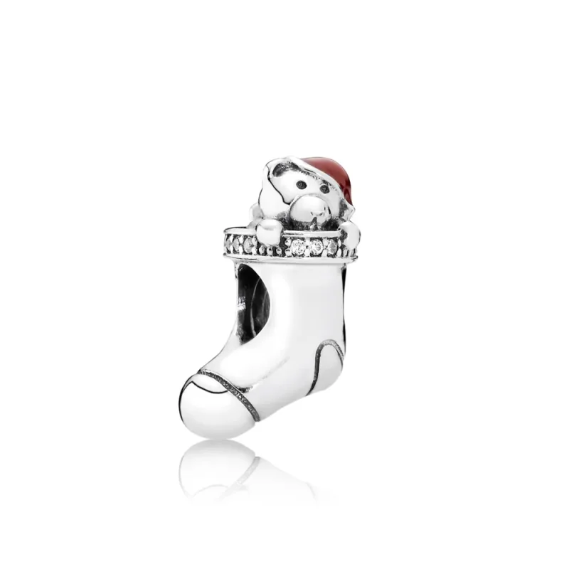 (kép) PANDORA Karácsonyi zokni ezüstcharm - 791773CZ