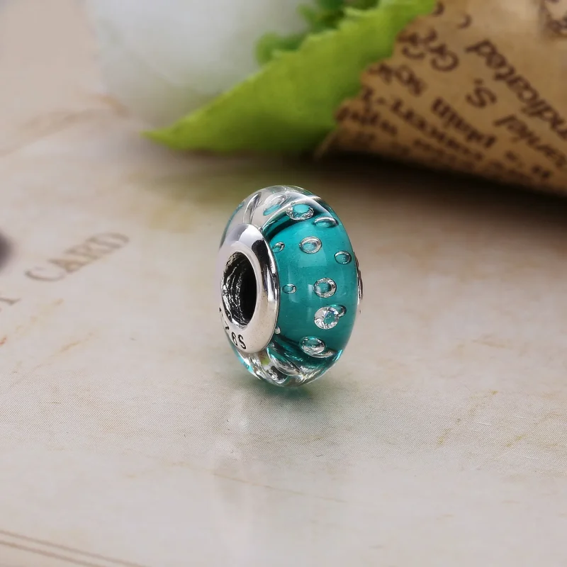 (kép) PANDORA Királykék buborékos muránói üveg charm - 791630CZ - Megtekintés 3
