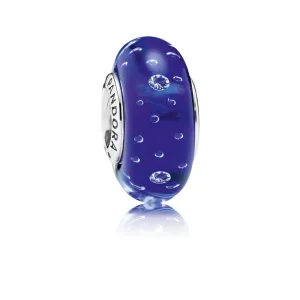 (kép) PANDORA Királykék buborékos muránói üveg charm - 791630CZ