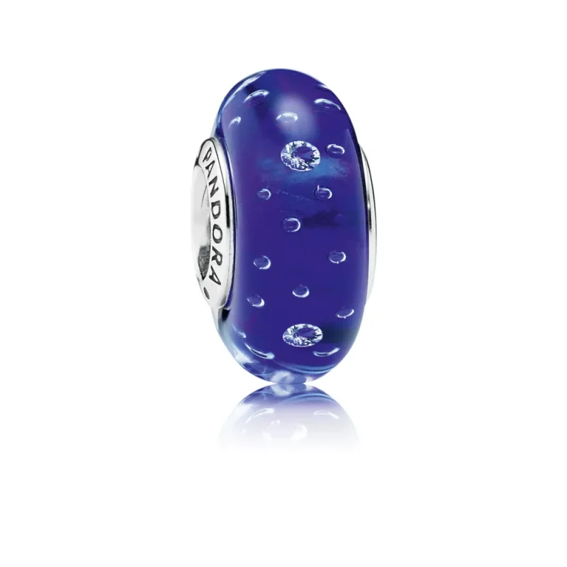 (kép) PANDORA Királykék buborékos muránói üveg charm - 791630CZ