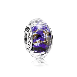 (kép) PANDORA Kék batikmintás fazettált üveg charm - 791609