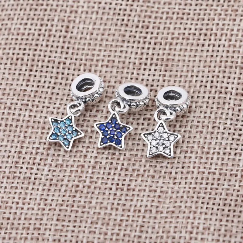 (kép) PANDORA Kék csillag pavé függő charm - 791024CZB - Megtekintés 3