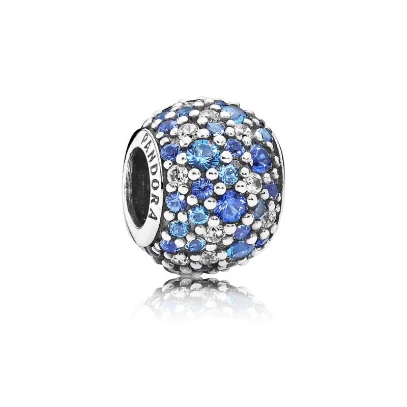 (kép) PANDORA Kék ég pavé gömb, Sterling ezüst, kék színű - 791261NSBMX