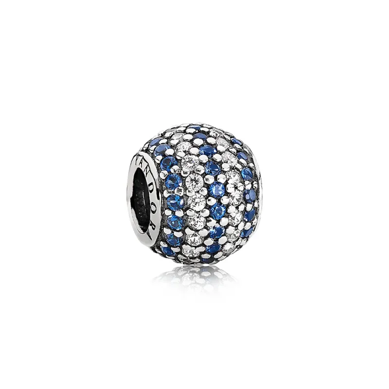 (kép) PANDORA Kék-pavé csíkos charm - 791172NCB