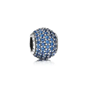 (kép) PANDORA Kék pavé gömb charm - 791051NCB