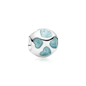 (kép) PANDORA Kék szívek charm - 790543EN18