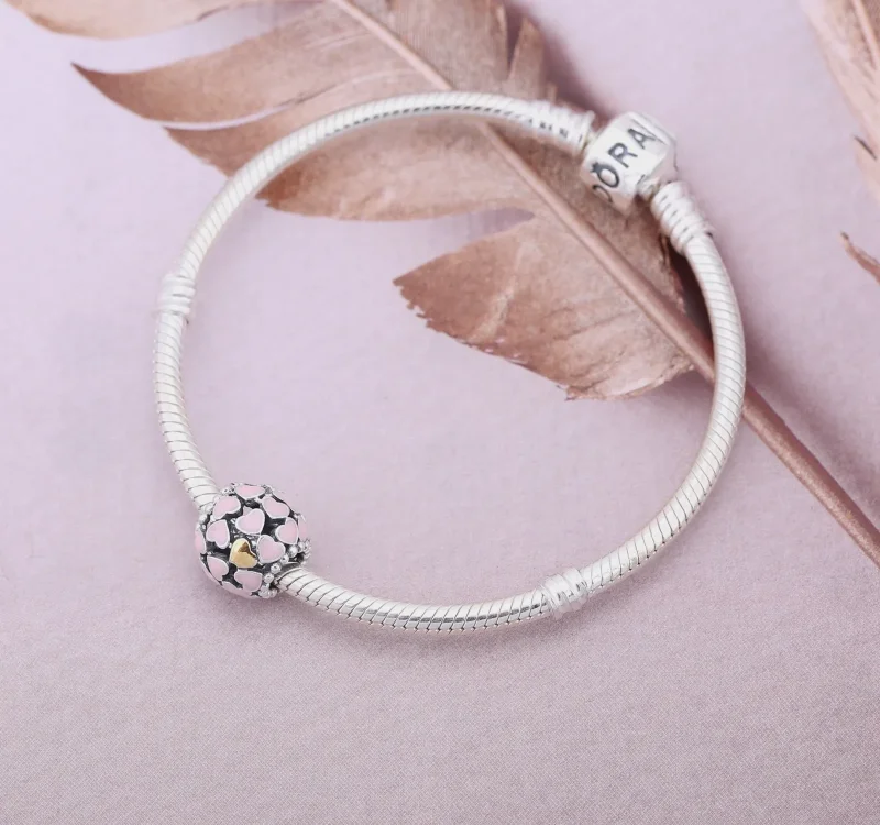 (kép) PANDORA Kéttónusú charm, Sok szeretettel - Megtekintés 3
