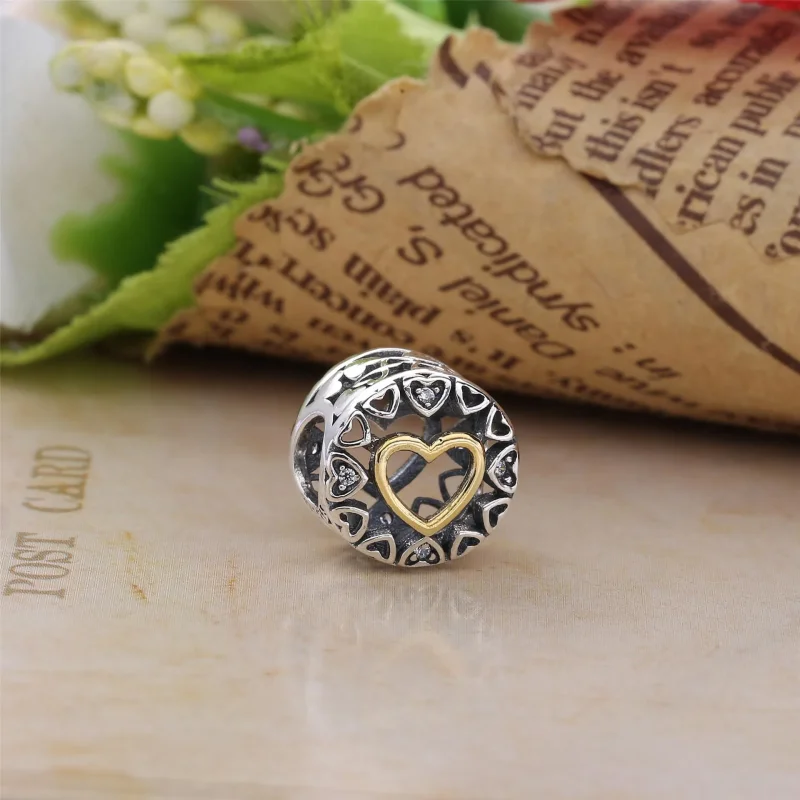 (kép) PANDORA Kéttónusú charm, Szerető Kör - Megtekintés 4