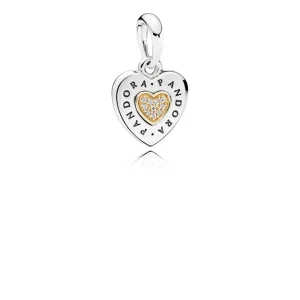 (kép) PANDORA Kéttónusú függő charm, Aláírás szív - 796232CZ
