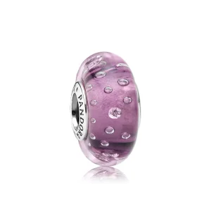 (kép) PANDORA Lila buborékos üveg charm - 791616CZ