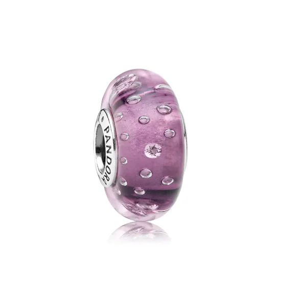 (kép) PANDORA Lila buborékos üveg charm - 791616CZ