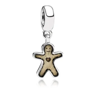 (kép) PANDORA Mézeskalács emberke függő charm - 790997EN29