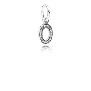 (kép) PANDORA O betű függő charm - 791327CZ
