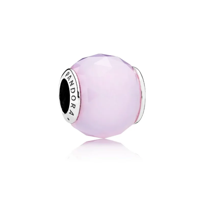 (kép) PANDORA Opálfényű, rózsaszín fazettált charm - 791722NOP