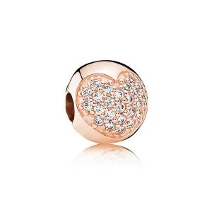 (kép) PANDORA Pavé szív / FÉM - 781053CZ