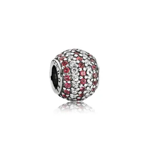 (kép) PANDORA Piros-pavé csíkos charm - 791172CZR