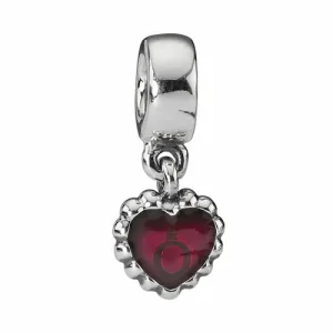 (kép) PANDORA Piros szív függő charm - 790471EN07