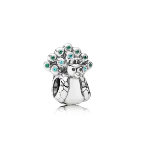 PANDORA Páva charm - 791227MCZ (kép) PANDORA Páva charm - 791227MCZ