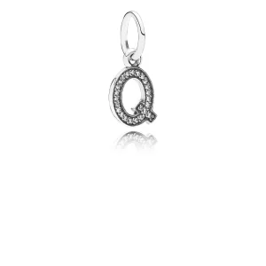 (kép) PANDORA Q betű függő charm - 791329CZ