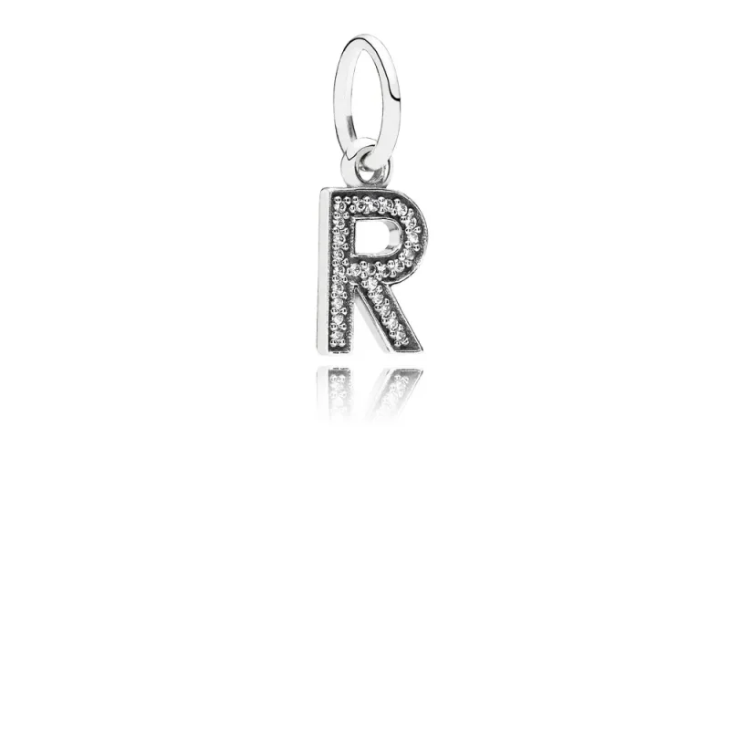 (kép) PANDORA R betű függő charm - 791330CZ