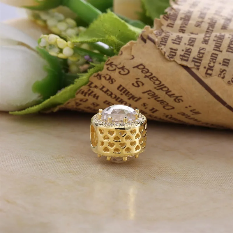 (kép) PANDORA Ragyogó szívek charm, sterling ezüst charm, áttetsző cirkónia - 750843CZ - Megtekintés 3