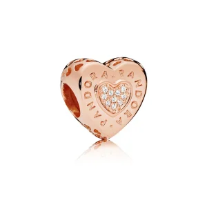 (kép) PANDORA Rose charm, Aláírás szív