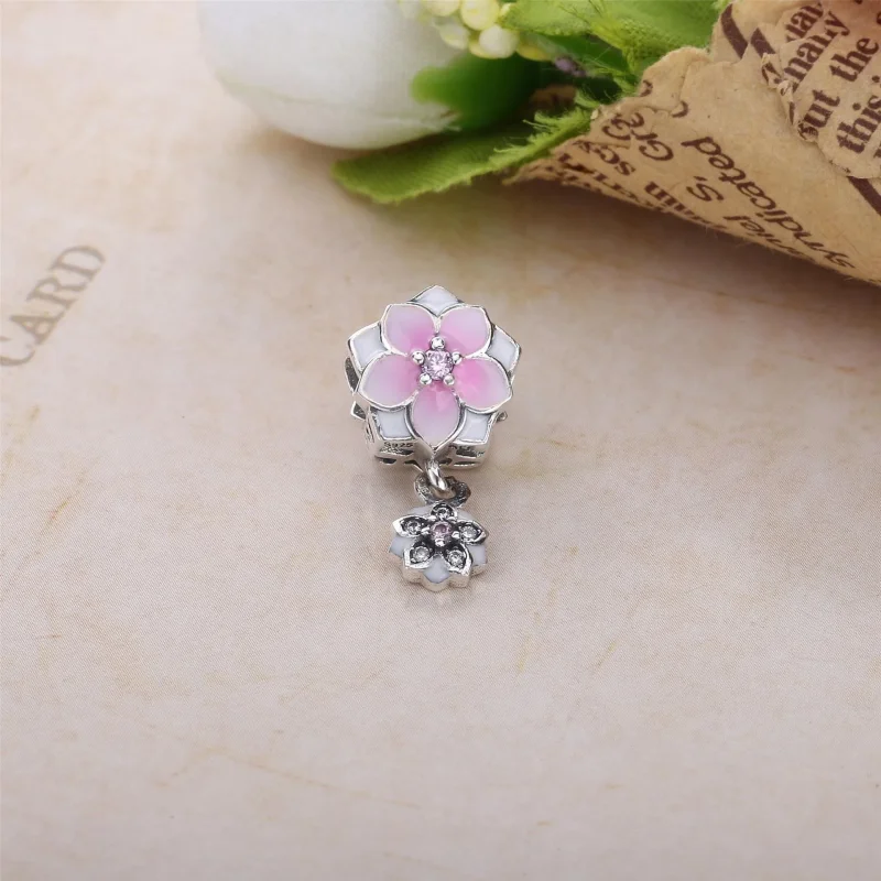 (kép) PANDORA Rose függő charm, Magnolia Bloom Pale Cerise - Megtekintés 2