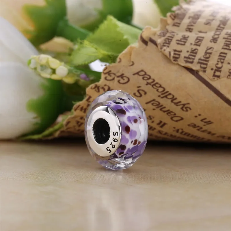 (kép) PANDORA Rózsaszín batikmintás fazettált üveg charm - 791608 - Megtekintés 4