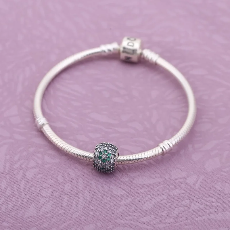 (kép) PANDORA Rózsaszín cseresznyevirág pavé charm - 791129CZ - Megtekintés 3