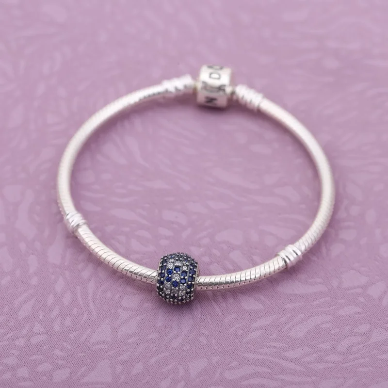 (kép) PANDORA Rózsaszín cseresznyevirág pavé charm - 791129CZ - Megtekintés 4