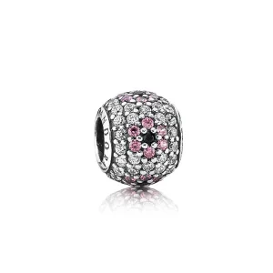 (kép) PANDORA Rózsaszín cseresznyevirág pavé charm - 791129CZ
