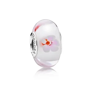 (kép) PANDORA Rózsaszín cseresznyevirág üveg charm - 790947