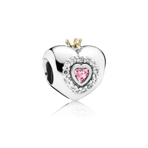 (kép) PANDORA Rózsaszín hercegnő szív charm - 791375PCZ