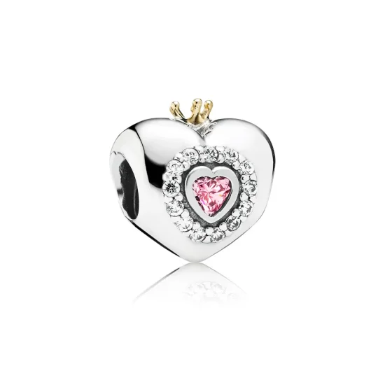 (kép) PANDORA Rózsaszín hercegnő szív charm - 791375PCZ