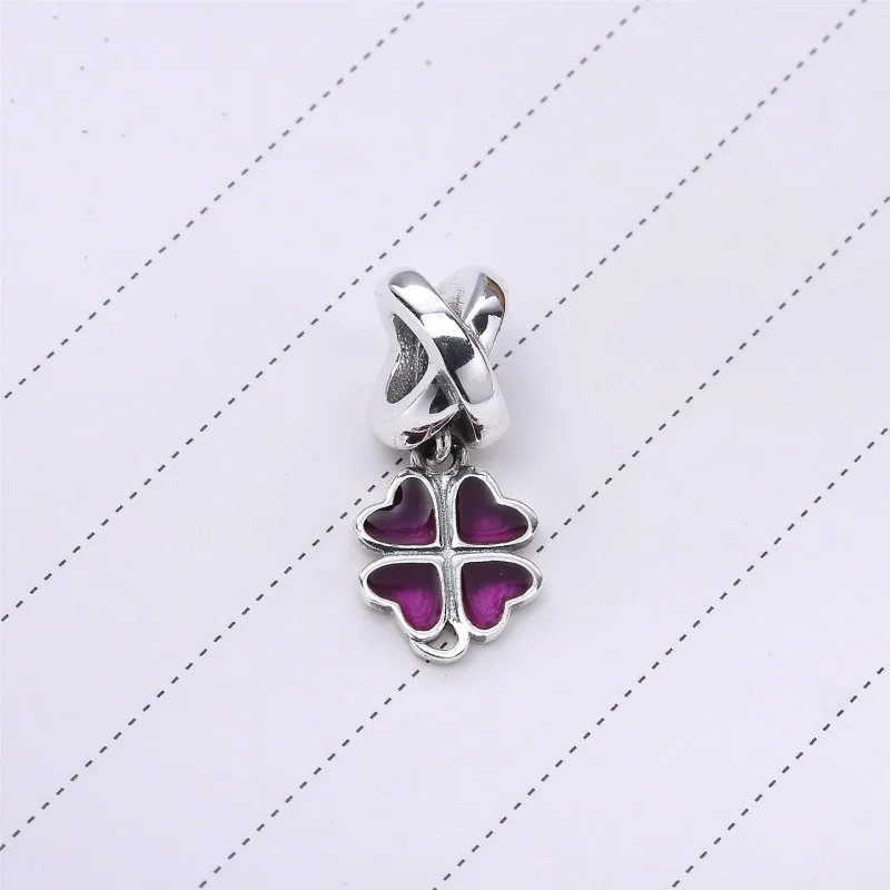 (kép) PANDORA Rózsaszín négylevelű lóhere függő charm - 790572EN07 - Megtekintés 2