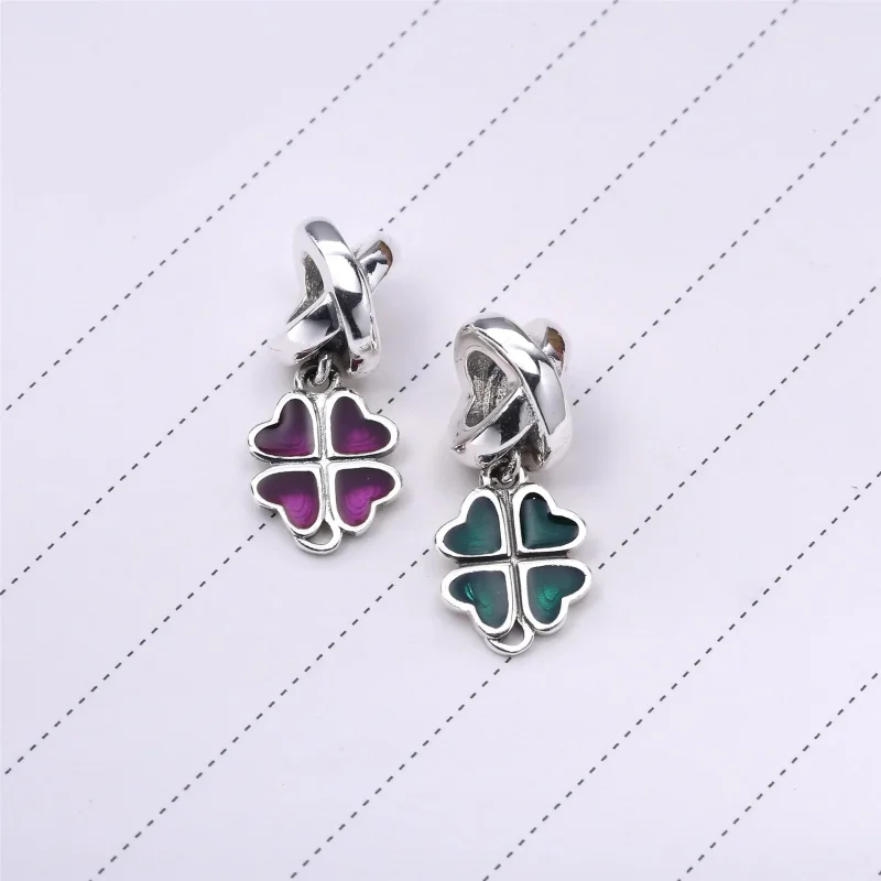 (kép) PANDORA Rózsaszín négylevelű lóhere függő charm - 790572EN07 - Megtekintés 4