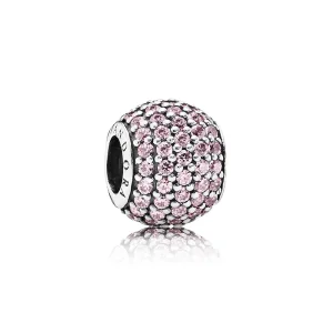 (kép) PANDORA Rózsaszín pavé gömb - 791051PCZ