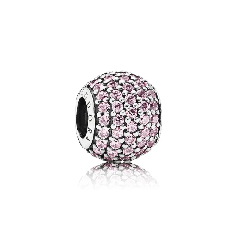 (kép) PANDORA Rózsaszín pavé gömb - 791051PCZ